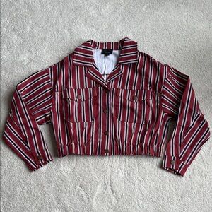 Lumiere Striped Red, White and Blue Cropped Jacket